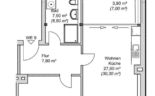 2 Zimmer Dachgeschoss * Parkett * Loggia * Lift * in Stötteritz *